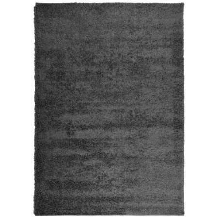 vidaXL Alfombra de pelo largo moderna gris antracita 120x170 cm