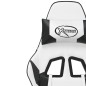 vidaXL Silla gaming de masaje cuero sintético blanco y negro