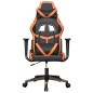 vidaXL Silla gaming de masaje cuero sintético negro y naranja vidaXL Silla gaming de masaje cuero sintético negro y naranja