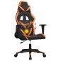 vidaXL Silla gaming de masaje cuero sintético negro y naranja vidaXL Silla gaming de masaje cuero sintético negro y naranja