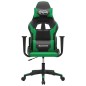 vidaXL Silla gaming de masaje cuero sintético negro y verde vidaXL Silla gaming de masaje cuero sintético negro y verde