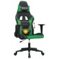 vidaXL Silla gaming de masaje cuero sintético negro y verde vidaXL Silla gaming de masaje cuero sintético negro y verde