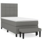 vidaXL Cama box spring con colchón tela gris oscuro 90x190 cm