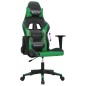 vidaXL Silla gaming de masaje cuero sintético negro y verde vidaXL Silla gaming de masaje cuero sintético negro y verde