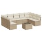 vidaXL Juego de sofás jardín con cojines beige 10 pzas ratán sintético vidaXL Juego de sofás jardín con cojines beige 10 pzas ratán sintético