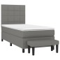 vidaXL Cama box spring con colchón tela gris oscuro 90x190 cm