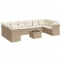 vidaXL Set de sofás de jardín 11pzas con cojines ratán sintético beige vidaXL Set de sofás de jardín 11pzas con cojines ratán sintético beige