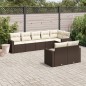 vidaXL Set sofás de jardín 8 piezas y cojines ratán sintético marrón vidaXL Set sofás de jardín 8 piezas y cojines ratán sintético marrón