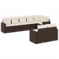 vidaXL Set sofás de jardín 8 piezas y cojines ratán sintético marrón vidaXL Set sofás de jardín 8 piezas y cojines ratán sintético marrón