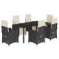vidaXL Set de comedor de jardín 7 pzas y cojines ratán sintético negro vidaXL Set de comedor de jardín 7 pzas y cojines ratán sintético negro