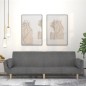vidaXL Sofá cama de 2 plazas con dos almohadas tela gris claro vidaXL Sofá cama de 2 plazas con dos almohadas tela gris claro