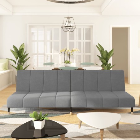 vidaXL Sofá cama de 2 plazas terciopelo gris claro