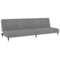 vidaXL Sofá cama de 2 plazas terciopelo gris claro vidaXL Sofá cama de 2 plazas terciopelo gris claro