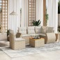 vidaXL Juego de sofás jardín con cojines 6 pzas ratán sintético beige vidaXL Juego de sofás jardín con cojines 6 pzas ratán sintético beige