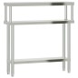 vidaXL Mesa de trabajo para cocina con estante acero inox 110x30x120cm