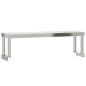 vidaXL Mesa de trabajo para cocina con estante acero inox 110x55x120cm