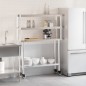 vidaXL Mesa de trabajo para cocina con estante acero inox 110x30x150cm