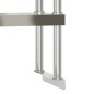 vidaXL Mesa de trabajo para cocina con estante acero inox 110x30x150cm