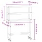 vidaXL Mesa de trabajo para cocina con estante acero inox 110x30x150cm