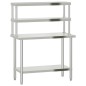 vidaXL Mesa de trabajo para cocina con estante acero inox 110x55x150cm
