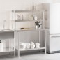vidaXL Mesa de trabajo para cocina con estante acero inox 110x55x150cm