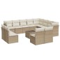 vidaXL Set sofás de jardín con cojines 13 pzas ratán sintético beige vidaXL Set sofás de jardín con cojines 13 pzas ratán sintético beige