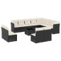 vidaXL Set de sofás de jardín y cojines 13 pzas ratán sintético negro vidaXL Set de sofás de jardín y cojines 13 pzas ratán sintético negro