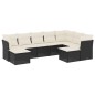vidaXL Set de sofás de jardín 8 piezas y cojines ratán sintético negro vidaXL Set de sofás de jardín 8 piezas y cojines ratán sintético negro