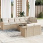 vidaXL Set de sofás de jardín 9 pzas con cojines ratán sintético beige vidaXL Set de sofás de jardín 9 pzas con cojines ratán sintético beige