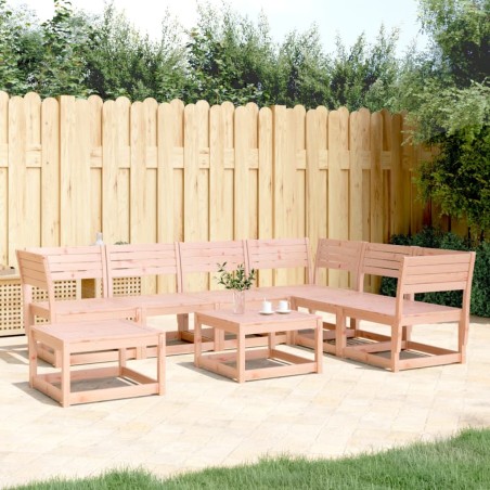 vidaXL Juego de muebles de jardín 7 pzas madera maciza abeto Douglas