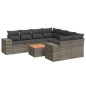 vidaXL Set de muebles de jardín 9 pzas y cojines ratán sintético gris vidaXL Set de muebles de jardín 9 pzas y cojines ratán sintético gris