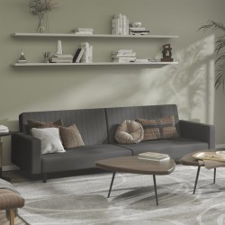 vidaXL Sofá cama de 2 plazas terciopelo gris oscuro
