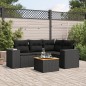 vidaXL Set de muebles de jardín 5 pzas y cojines ratán sintético negro vidaXL Set de muebles de jardín 5 pzas y cojines ratán sintético negro