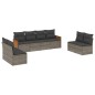 vidaXL Set de sofás de jardín 8 pzas y cojines ratán sintético gris vidaXL Set de sofás de jardín 8 pzas y cojines ratán sintético gris