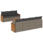 vidaXL Set de sofás de jardín 8 pzas y cojines ratán sintético gris vidaXL Set de sofás de jardín 8 pzas y cojines ratán sintético gris