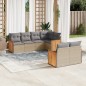 vidaXL Set sofás de jardín 7 piezas y cojines ratán sintético beige vidaXL Set sofás de jardín 7 piezas y cojines ratán sintético beige