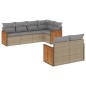 vidaXL Set sofás de jardín 7 piezas y cojines ratán sintético beige vidaXL Set sofás de jardín 7 piezas y cojines ratán sintético beige