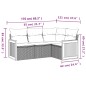 vidaXL Set de muebles de jardín 5 pzas y cojines ratán sintético negro