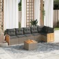 vidaXL Set de sofás de jardín 7 piezas con cojines ratán PE gris vidaXL Set de sofás de jardín 7 piezas con cojines ratán PE gris