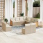 vidaXL Set de sofás de jardín 11pzas con cojines ratán sintético beige vidaXL Set de sofás de jardín 11pzas con cojines ratán sintético beige