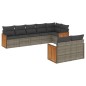 vidaXL Set de sofás de jardín 8 pzas y cojines ratán sintético gris vidaXL Set de sofás de jardín 8 pzas y cojines ratán sintético gris