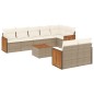 vidaXL Set de sofás de jardín 9 pzas con cojines ratán sintético beige vidaXL Set de sofás de jardín 9 pzas con cojines ratán sintético beige