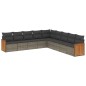 vidaXL Set de muebles de jardín 9 pzas y cojines ratán sintético gris
