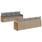 vidaXL Set de sofás de jardín 9 pzas con cojines ratán sintético beige vidaXL Set de sofás de jardín 9 pzas con cojines ratán sintético beige