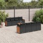 vidaXL Set de sofás de jardín 8 piezas y cojines ratán sintético negro vidaXL Set de sofás de jardín 8 piezas y cojines ratán sintético negro