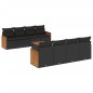 vidaXL Set de sofás de jardín 8 piezas y cojines ratán sintético negro vidaXL Set de sofás de jardín 8 piezas y cojines ratán sintético negro