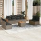 vidaXL Set de muebles de jardín 9 pzas y cojines ratán sintético gris vidaXL Set de muebles de jardín 9 pzas y cojines ratán sintético gris