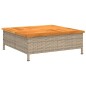 vidaXL Mesa de jardín ratán y madera de acacia beige 70x70x25 cm