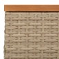 vidaXL Mesa de jardín ratán y madera de acacia beige 70x70x25 cm