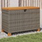 vidaXL Caja de almacenaje jardín madera acacia ratán gris 80x40x48 cm vidaXL Caja de almacenaje jardín madera acacia ratán gris 80x40x48 cm